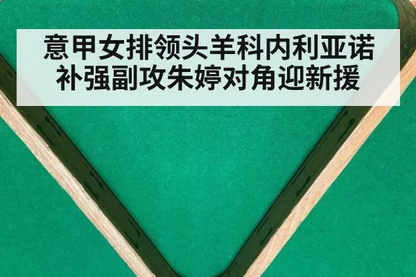 意甲女排领头羊科内利亚诺补强副攻朱婷对角迎新援